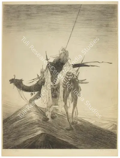 M.A.R. Chughtai (Artist), End of the Journey, Graphic Art