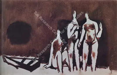 Husain, M. F. (Artist). Empty River Bend. Oil on canvas, 1961 | Maqbool Fida Husain , 1971 | Painting | FineArts | 00495230
