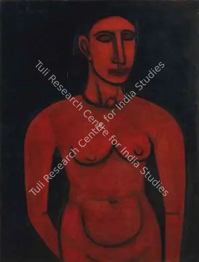Akbar Padamsee (Artist), Red Nude, 1953, Painting