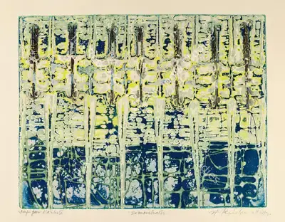 Krishna Reddy (Artist), Demonstrators, 1968, Graphic Art