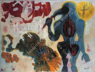 Ali, J. Sultan (Artist). Neela Paksha Ajghar, 1986 | Painting, Os.Mum/31.01.07, 2007 · Osian's
