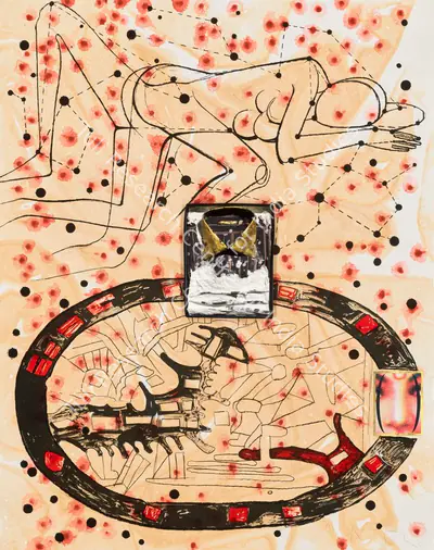Atul Dodiya (Artist), Sabari Sleeping with the Stars, 2005, Graphic Art