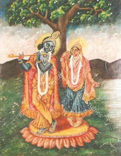 Bengal School (Artist), Radha Krishna, Painting