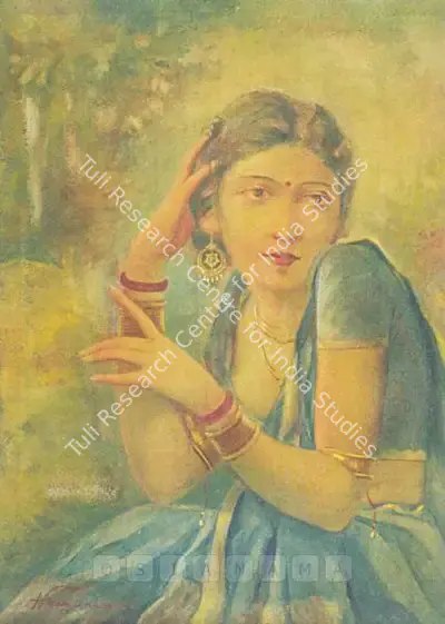 Hemendranath Mazumdar (Artist), Portrait Of A Young Woman, Painting