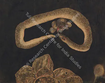 Chowdhury, Jogen (Artist). Reminiscence of a Dream 12. Mixed media on paper pasted on paperboard, 1969 | Painting | FineArts | 00355318