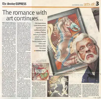 Vandana Kalra (Writer), Th Romance With Art Continues..., 2008, Newspaper clipping