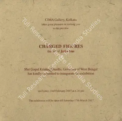 Jatin Das (Artist), Charged Figures, 2007, Solo Exhibition Invitation
