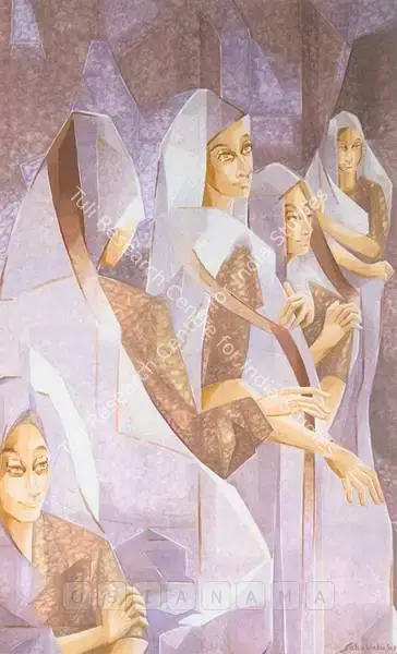 Sabavala, Jehangir (Artist). Women In Grey. Oil on canvas, 2001 | Painting | FineArts | 00597637