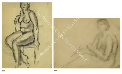 Amrita Sher-Gil (Artist), Untitled (Double Side), 1930, Drawing