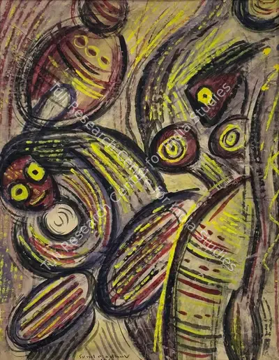Sunil Madhav Sen (Artist), Untitled (Figures), 1959, Painting