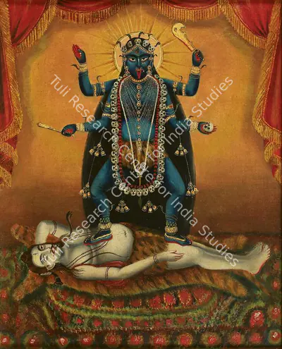 Early Bengal School (Artist), Untitled (Kali Astride Shiva), 1890, Painting