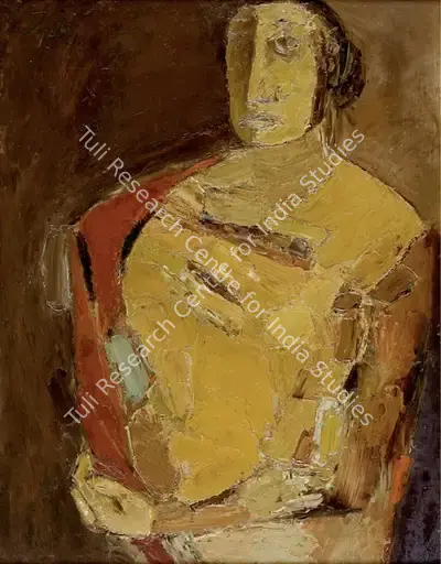 Tyeb Mehta (Artist), Red Shawl, 1961, Painting