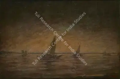 Gobardhan Ash (Artist), River Life in Bengal, 1967, Painting