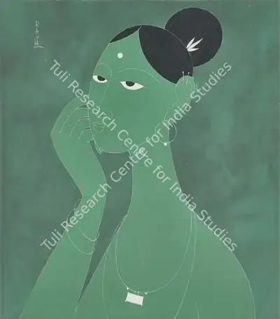 Rasik D. Raval (Artist), Lady, Painting