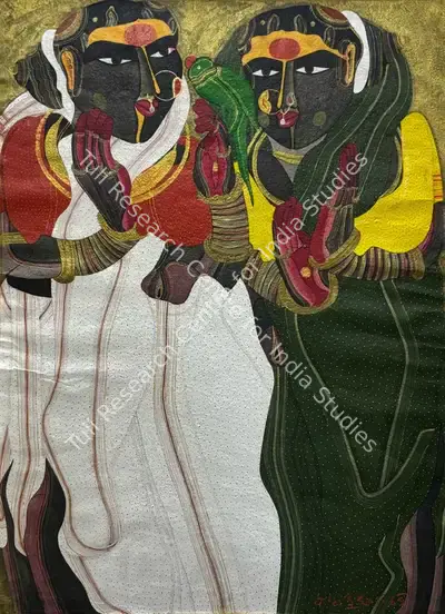 Thota Vaikuntam (Artist), Untitled (Two Women), 1965, Painting