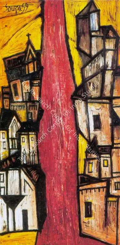 Souza, F.N. (Artist). A Town Scene. Oil on board, 1959 | Painting | FineArts | 00373090