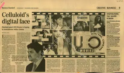 Priyanka Joshi (Reporter), Celluloid's Digital Face, 2005, Newspaper Clipping