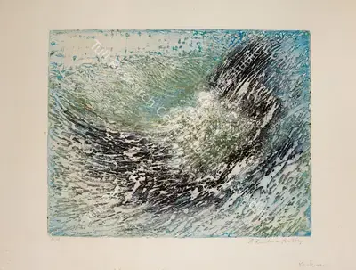 Reddy, Krishna (Artist). La Vague, 1963 | Painting, So.Lon/26.10.21, 2021 · Sotheby's