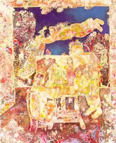 Sakti Burman (Artist), Paradis Des Amours, 1992, Painting