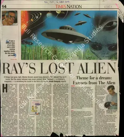 Arnab Ganguly (Reporter), Ray's lost Alien, 2006, Newspaper Clipping