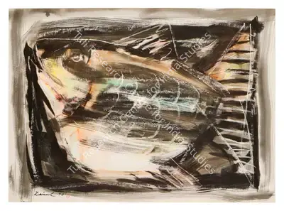 Zainul Abedin (Artist), Untitled (Fish), 1970, Painting