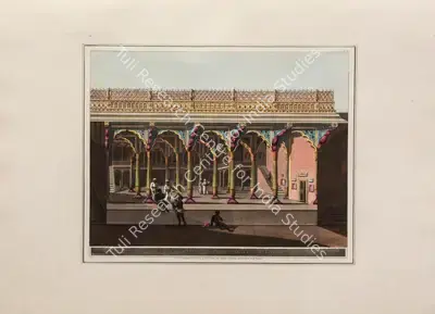 I.C. Stadler (Printmaker), West front of Tippoo's Palace, Bangalore, 1804, Aquatint