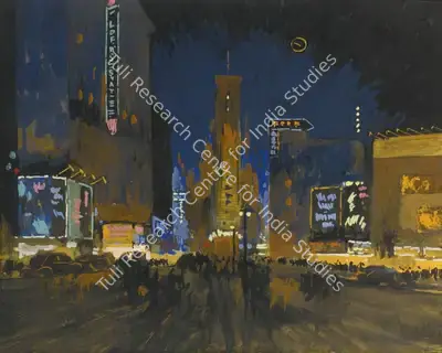 N.S. Bendre (Artist), Times Square, 1950, Painting