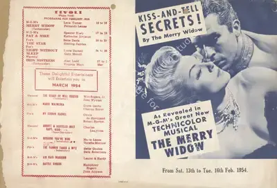 Curtis Bernhardt (Director), The Merry Widow, 1952, Handbill