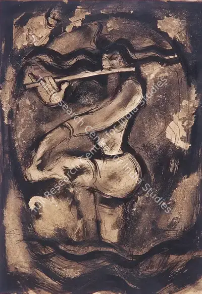 Sailoz Mookherjea (Artist), Tandav, 1949, Painting