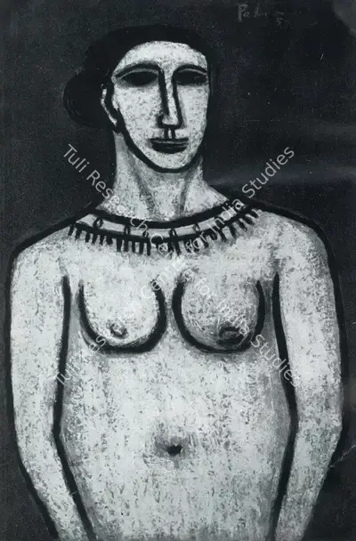 Akbar Padamsee (Artist), Woman with Necklace, 1953, Painting