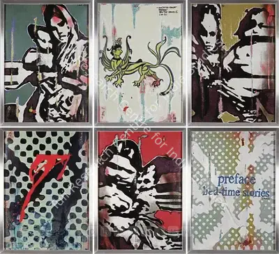 Kallat, Jitish (Artist). Preface Bed Time Stories - I. Mixed media on 6 wood panels, 2005 | Graphic Art  | 00880150