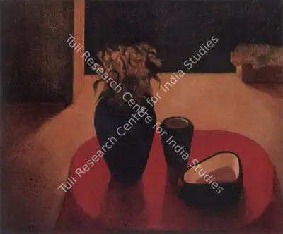 Paramjit Singh (Artist), Still Life with Red Table, 1966, Painting