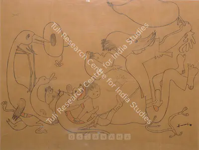M.F. Husain (Artist), Untitled, 1941, Graphic Art