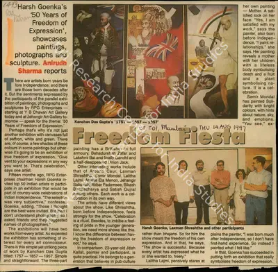 Anirudh Sharma (Reporter), Freedom Fiesta, 1997, Newspaper Clipping