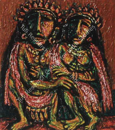 Rabin Mondal (Artist), King & Queen, Painting