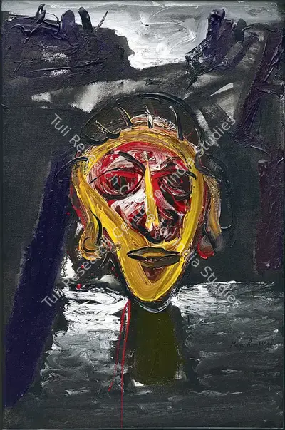 Manu Parekh (Artist), Goddess in Ganga, 1994, Painting
