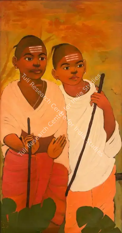 Ramesh Aundhkar (Artist), Untitled (Two Boys), 2008, Painting