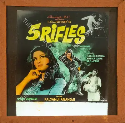 I.S. Johar (Producer), 5 Rifles, 1974, Glass Slide