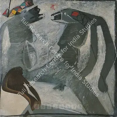 Rameshwar Broota (Artist), Fighting Shadows, 1975, Painting