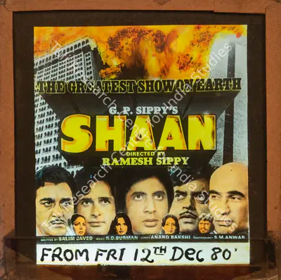 G.P. Sippy (Producer), Shaan, 1980, Glass Slide