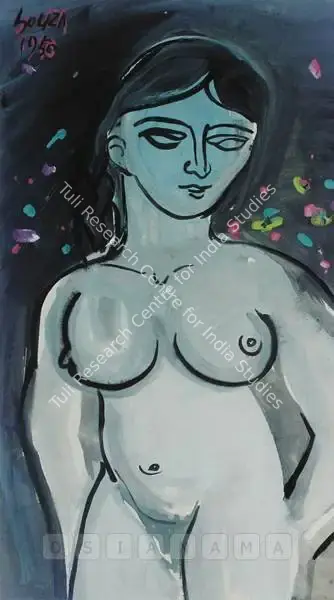 F.N. Souza (Artist), Female Nude, 1950, Painting