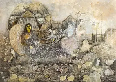 Jayshri Burman (Artist), Untitled, 1996, Painting