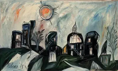 Lance Ribeiro (Artist), Untitled (Townscape), 1965, Painting
