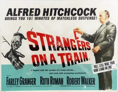 Alfred Hitchcock (Producer), Strangers on a Train, 1951, Poster