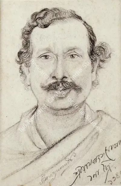 Hemendranath Mazumdar (Artist), Portrait of Raj Bahadur Ghose, Drawing