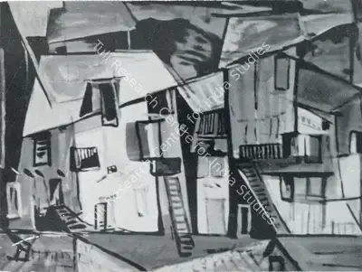 Triloke Kaul (Artist), Srinagar Slums, Painting