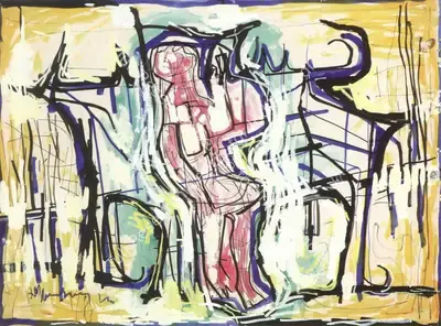 L. Munuswamy (Artist), A Composition, 1964, Painting