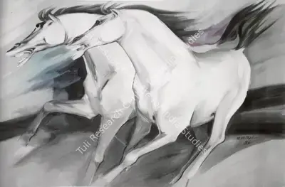 B. Vithal (Artist), Horses, 1986, Painting