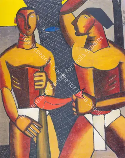 Biren De (Artist), Fisherman, 1955, Painting