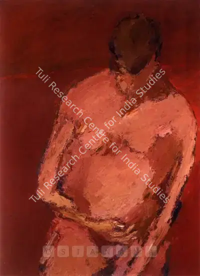 Tyeb Mehta (Artist), Untitled (Pink Figure), 1962, Painting